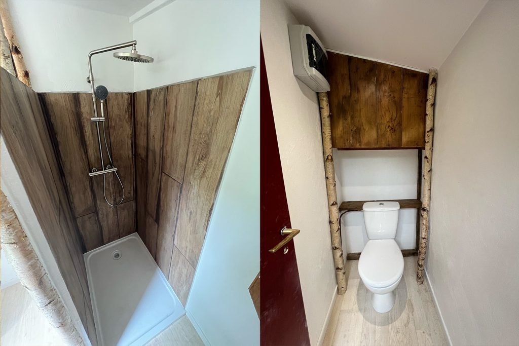 salle de bain et douche extérieure